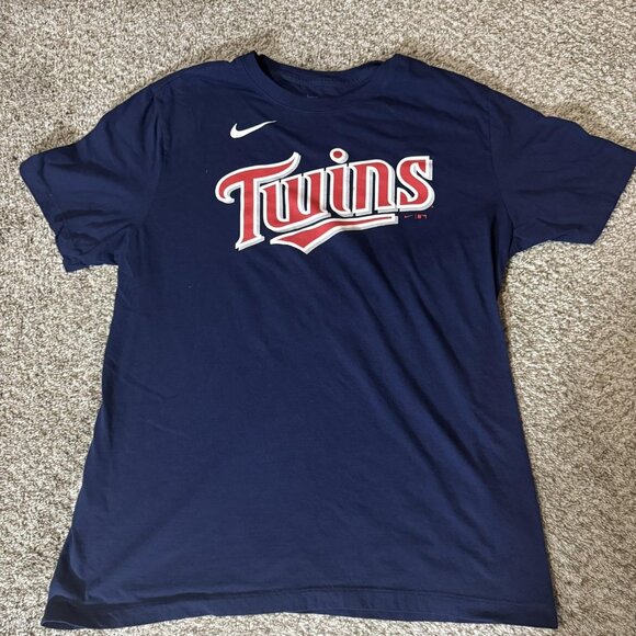 Minnesota Twins Shirt Mens Navy MLB Baseball Nike The Nike Tee Short Sleeve - Picture 1 of 6